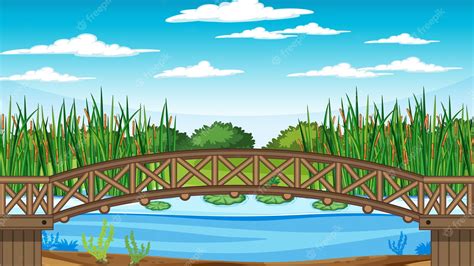 The Wooden Bridge in Forest Stock Vector - Illustration of icon - Clip Art Library