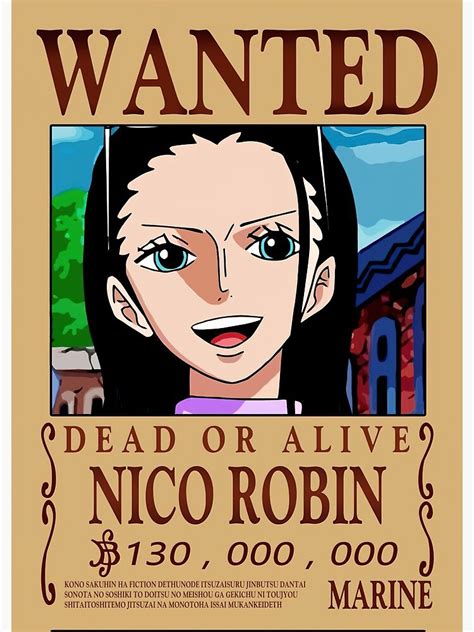 "Wanted Nico robin" Poster for Sale by TimothyDubose | Redbubble