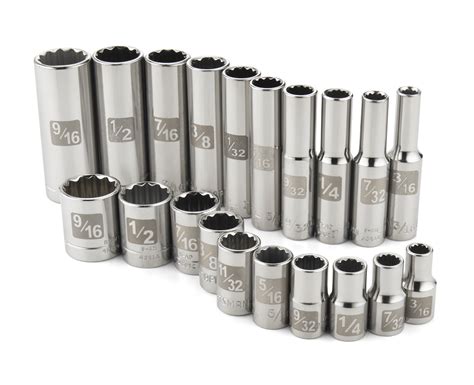 Craftsman 20 pc. Standard Easy Read Socket Set, 12 pt. Std. & Deep, 1/4 in. Dr.