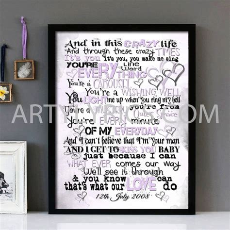 "Everything" -Michael Buble- Framed Lyrics Wall Art Design