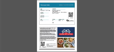 HollywoodBowl Tickets PDF Generator - TicketBots.net - Ticket Spinner ...