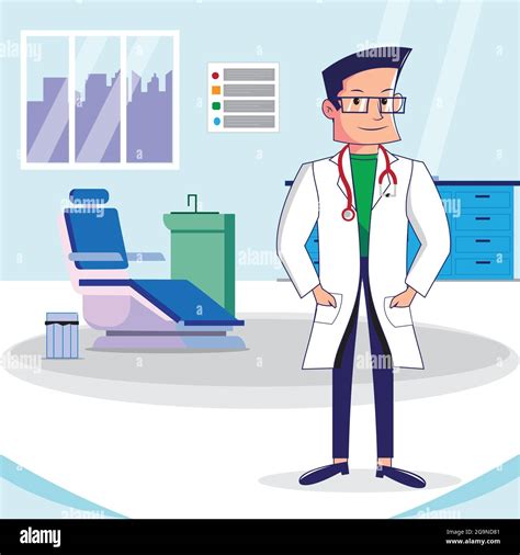 Cartoon design of doctor standing in hospital Stock Vector Image & Art - Alamy