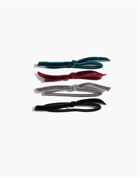 Biltmore x Madewell + Four-Pack Knotted Velvet Hair Ties