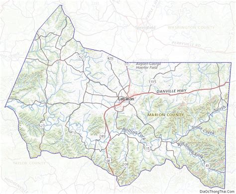 Map of Marion County, Kentucky - Thong Thai Real