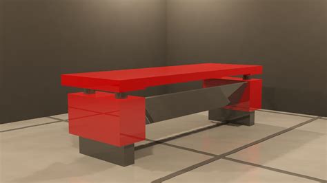 3d model modern office reception desk