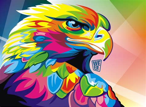 Wahyu Romdhoni e suas belíssimas aquarelas em animais | Pop art animals, Eagle painting, Painting