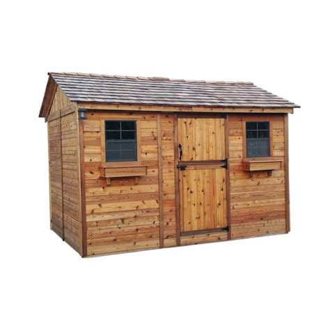 Outdoor Living Today Cabana 8 ft. x 12 ft. Western Red Cedar Garden Shed CB128 - The Home Depot