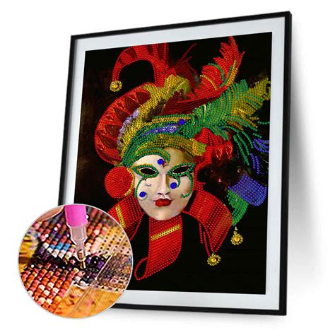 Mask Woman-Partial Special Shaped Diamond Painting 30*40cm