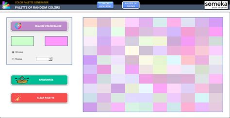 Excel Color Palette Generator | Random Color Theme Spreadsheet