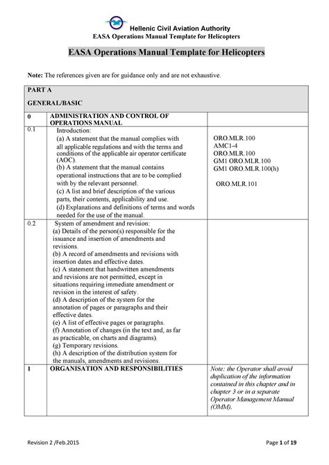 Operations Manual Template Microsoft | PDF Template