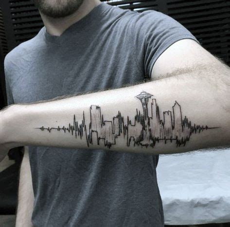 30 Seattle Skyline Tattoo Designs For Men - City Ink Ideas | Skyline tattoo, Tattoo designs men ...