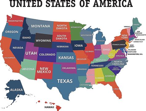 Labeled United States Map Printable - Customize and Print