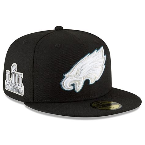 Philadelphia Eagles New Era Super Bowl LII 52 Sideline Patch 5950 Fitted Hat Cap Men's Hats ...