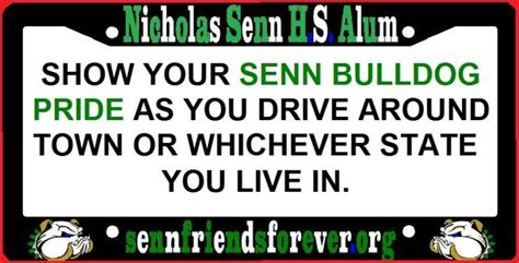 Senn Alumni License Plate Frames - Nicholas Senn High School Alumni