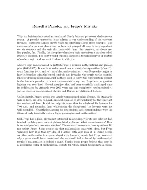 Russell`s Paradox and Frege`s Mistake