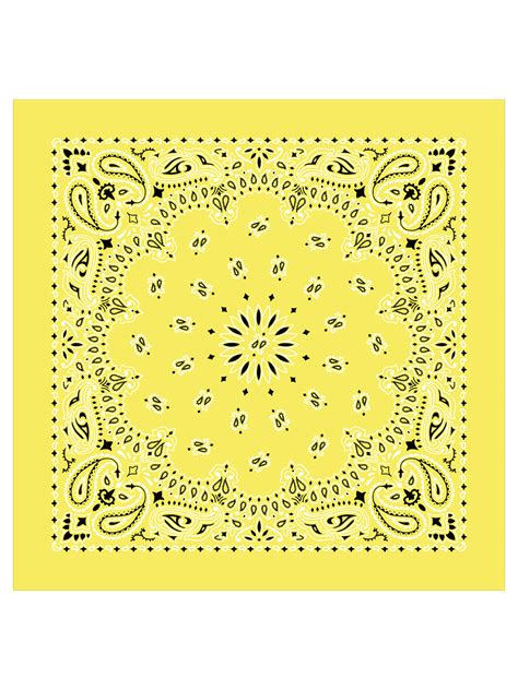 BANDANA - American Made Yellow Western Paisley Bandanas - Single Piece ...