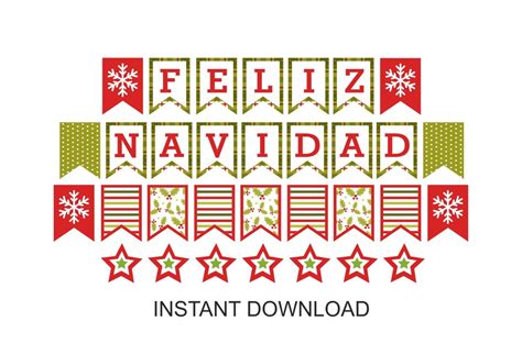 Feliz Navidad Banner Printable / Feliz Navidad Garland Printable ...