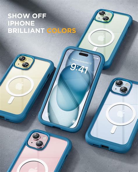 iPhone 15 Plus - Light Blue : Cases Villa 360° Protection Case 9H Temp