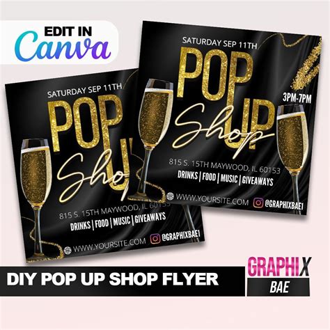 POP-UP SHOP Flyer D.I.Y Canva Pop up Shop Flyer Template - Etsy