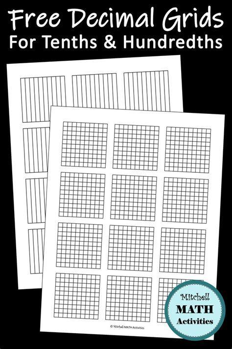 FREE printable decimal grid models for tenths and hundredths. Plus a free hands-on activity and ...