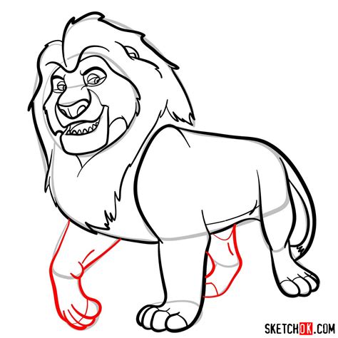 How to draw Mufasa | The Lion King - Sketchok easy drawing guides