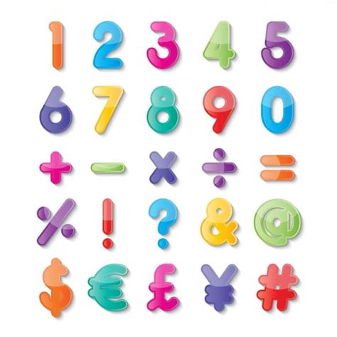 Numbers and symbols of colors eps vector | UIDownload