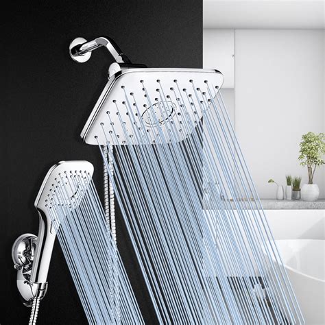 KUDOSALE Hotel Spa Ultra-Luxury 9" Square Fixed Rainfall Dual Shower ...