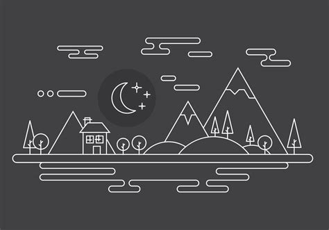 Landscape Outline Vector Art, Icons, and Graphics for Free Download