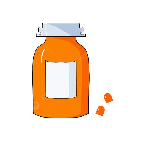 Medicine Pill Clipart Hd PNG, Orange Medicine Bottle With Pills Clipart ...