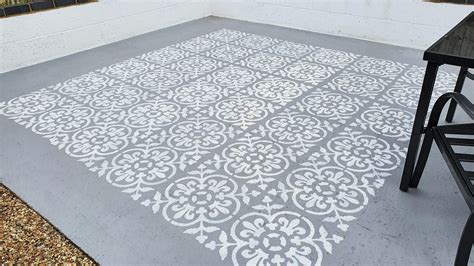 How to Stencil a Concrete Patio & My Garden Makeover