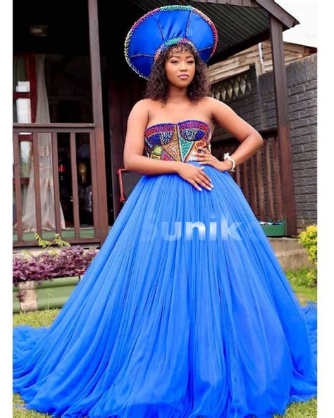 Beaded zulu traditional wedding dress blue – Artofit