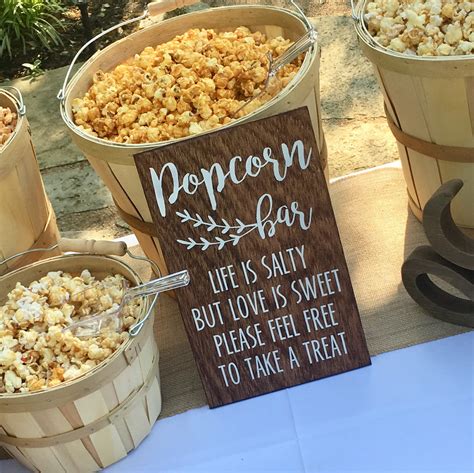 Home Décor 8 x 10 laser engraved sign Wedding Candy Bar Sign Popcorn ...