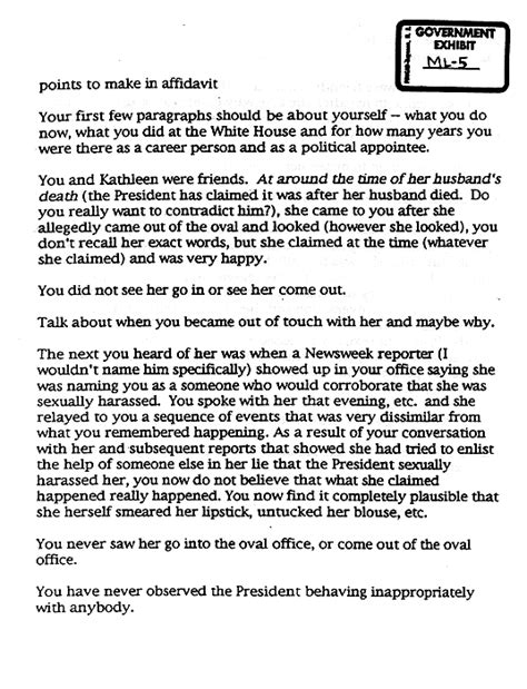 "Talking Points" Memo Drafted By Lewinsky | The Smoking Gun