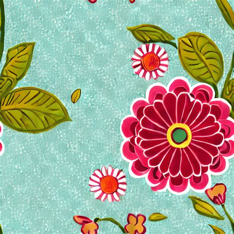 Vintage Retro Flowers Pattern · Creative Fabrica