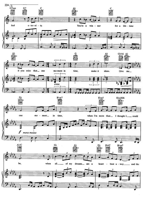 ONE MOMENT IN TIME Piano Sheet music | Easy Sheet Music