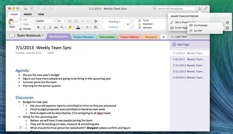 Mac - Email page | Onenote template, One note microsoft, Project management templates