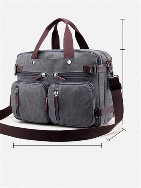 Cargo Pocket Canvas Backpack Shoulder Bag For Traveling