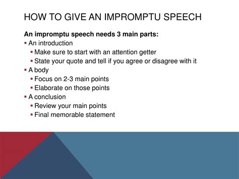 PPT - Impromptu Speaking PowerPoint Presentation, free download - ID ...