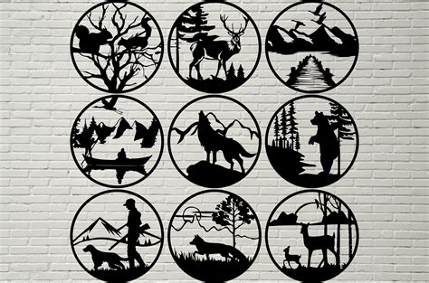 9 Round DXF Panels SVG Cut Files Silhouette Dxf Files for - Etsy