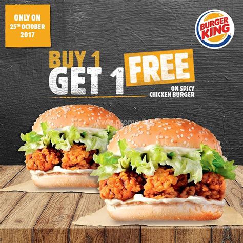 Buy 1 Get 1 Free on Spicy Chicken Burger from Burger King