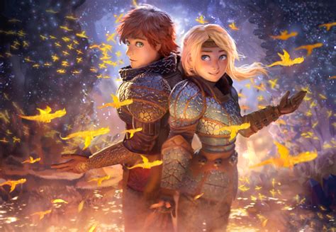 Hiccup and Astrid - 4K Ultra HD Wallpaper - HTTYD: The Hidden World by ...