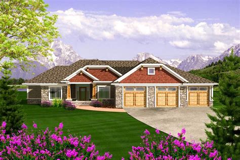 Craftsman Ranch With 3 Car Garage - 89868AH | Architectural Designs - House Plans