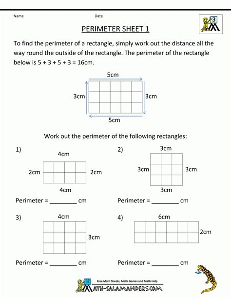 3rd Grade Area And Perimeter Activities