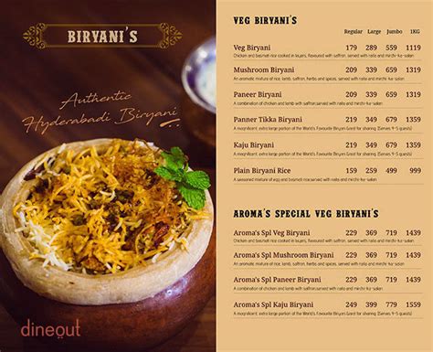 Menu of Aroma's Hyderabad House, Hinjewadi, Pune | Dineout discovery