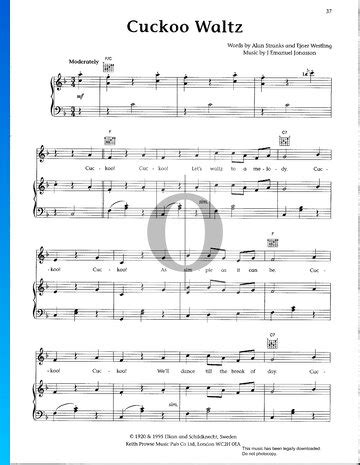 Cuckoo Waltz (Emanuel Jonasson) Piano Sheet Music - OKTAV