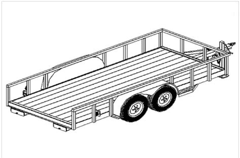 (1216) 6' 6" x 16' LOWBOY FLATBED TRAILER PLANS