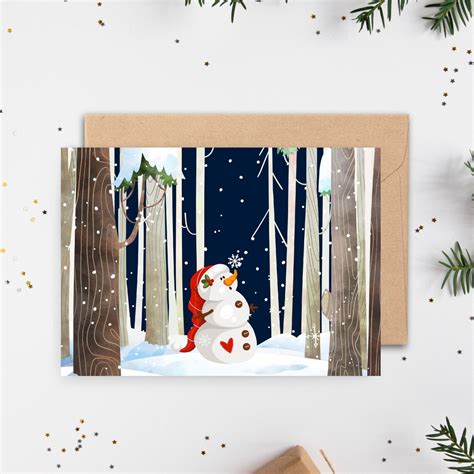 Snowman Christmas Card, Holiday Cards, Christmas Printable, Printable ...