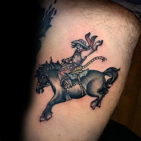 40 Rodeo Tattoo Designs For Men - Bucking Bronco Ink Ideas