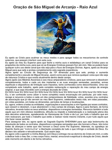 Oração de São Miguel de Arcanjo - 21 Dias | PDF | Jesus | Miguel (Arcanjo)