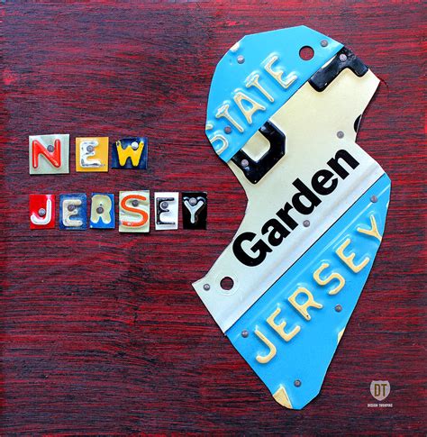 New Jersey License Plate Map Mixed Media by Design Turnpike | Fine Art America